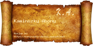 Kaminszky Abony névjegykártya